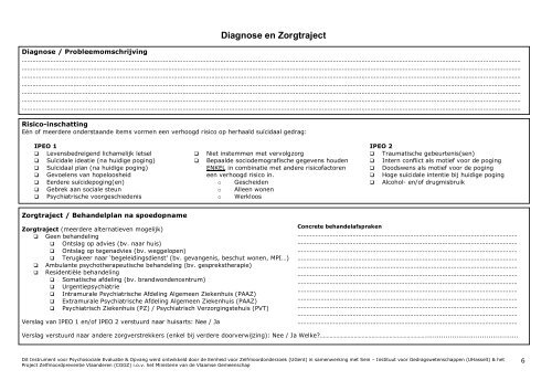 IPEO Instrument voor Psychosociale Opvang en evaluatie
