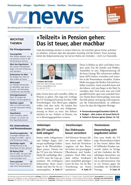 vznews, Schweiz deutsch, April 2020, Ausgabe 120