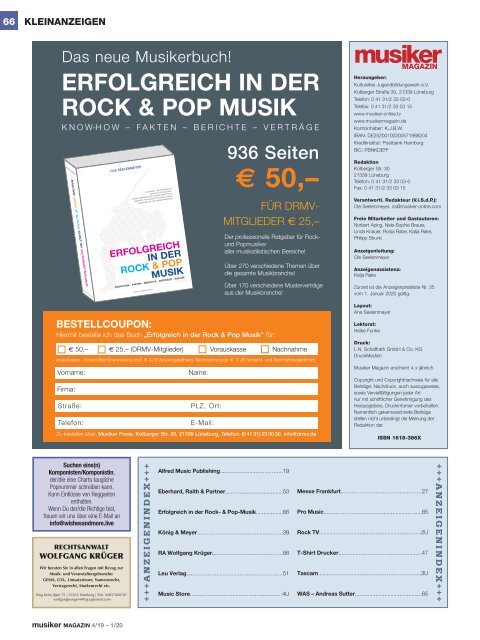 Musiker Magazin 4/2019 – 1/2020