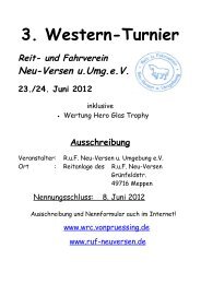 Wichtig : Allgemeine Turnier -Bestimmungen 2012 - RuF Neu-Versen