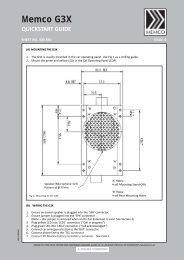 Memco G3X QUICKSTART GUIDE