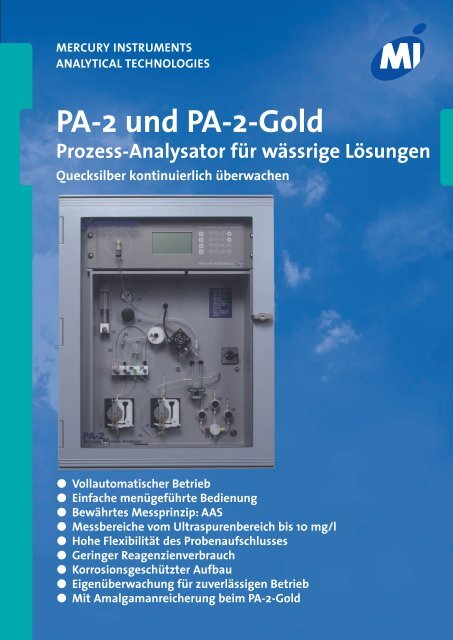 PA-2 und PA-2-Gold - Mercury Instruments GmbH.