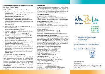 17. Wasserhygienetage Bad Elster - WaBoLu