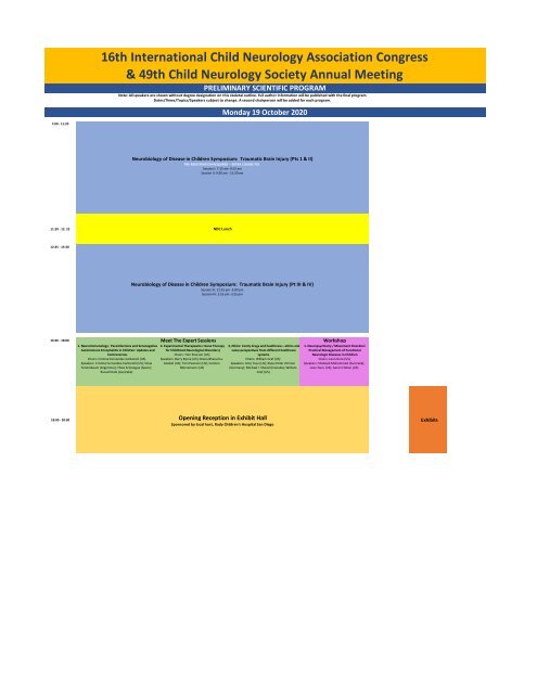 2020 CNS-ICNA Scientific Program - Preliminary Program
