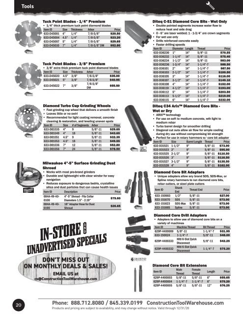 2020 Construction Tool Warehouse Catalog