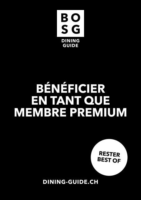 BOSG Brochure pour les membres