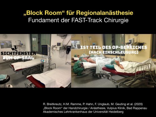 "Block Room" für die Regionalanästhesie: Ein Beispiel