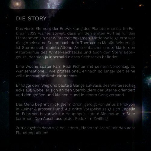 Kulinarische Begegnungen mit dem Universum