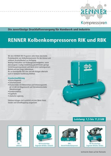 Download Kolbenkompressoren-Prospekt - RENNER-Kompressoren