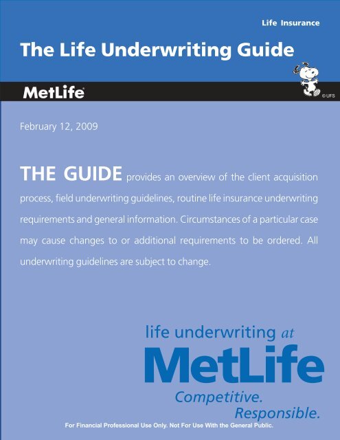 The Life Underwriting Guide - Pilot Insurance Center