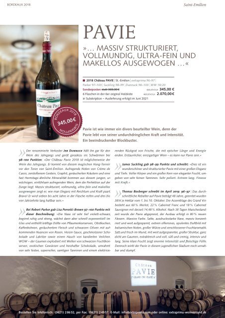 Extraprima Bordeaux Subskription 2018 Magazin