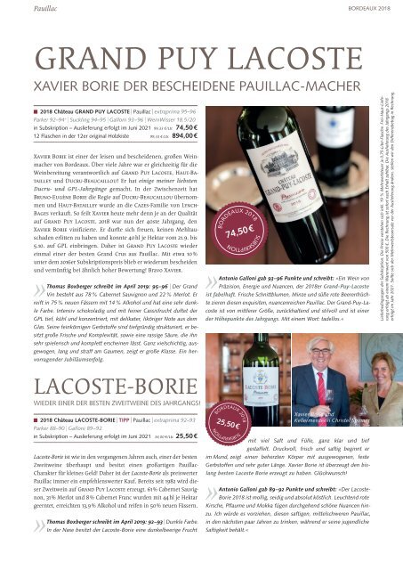 Extraprima Bordeaux Subskription 2018 Magazin