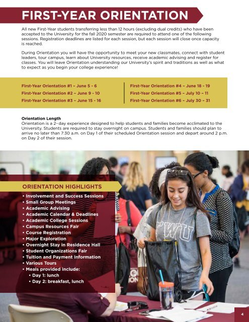 First-Year Student Orientation Booklet 2020