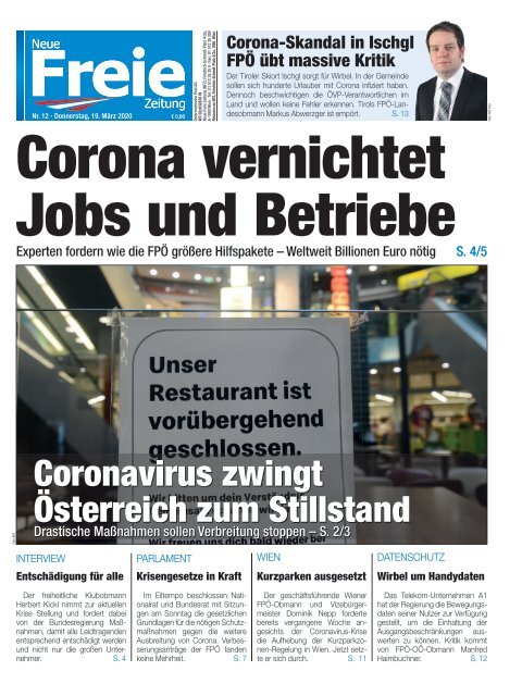 Corona-Krise vernichtet Jobs und Betriebe