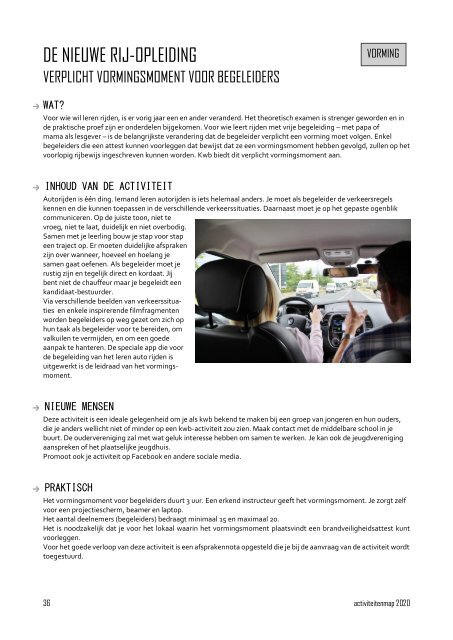 Activiteitenaanbod kwb 2020 - info voor bestuursleden