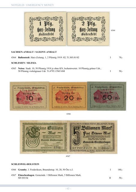 90. Auktion - Banknoten-Spezial - Emporium Hamburg