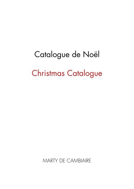 XII - Christmas Catalogue - Marty de Cambiaire