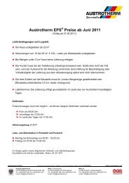 Austrotherm EPS Preise ab Juni 2011