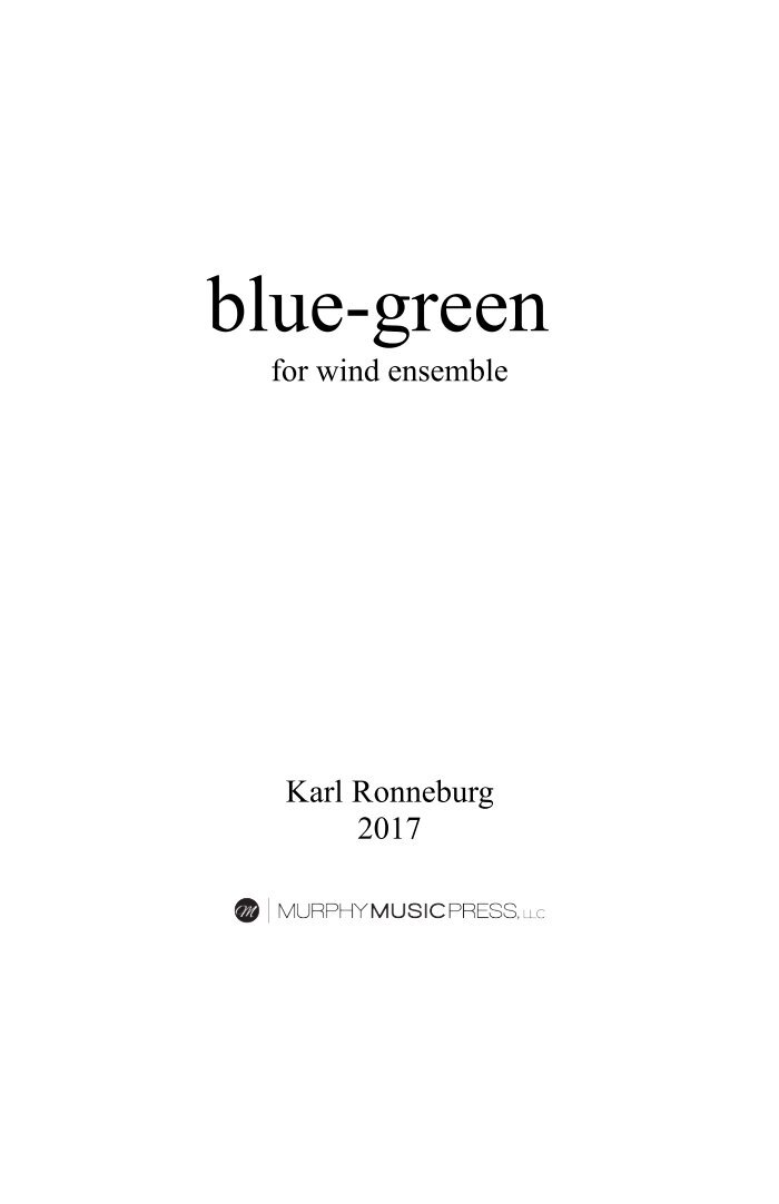 Blue-Green (Score Only) | Murphy Music Press, LLC