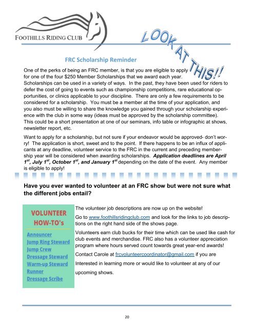 March 2020 FRC Member Newsletter