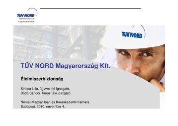 a TÜV NORD Magyarország Kft. prezentációja