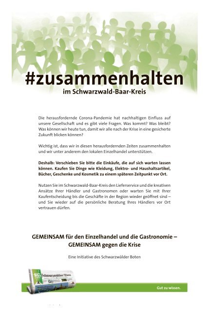 #zusammenhalten Schwarzwald Baar