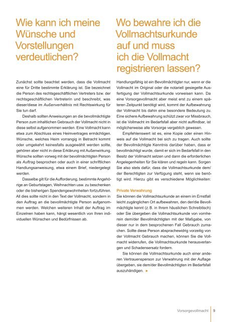 Vorsorgevollmacht, Betreuungs- und Patientenverfügung