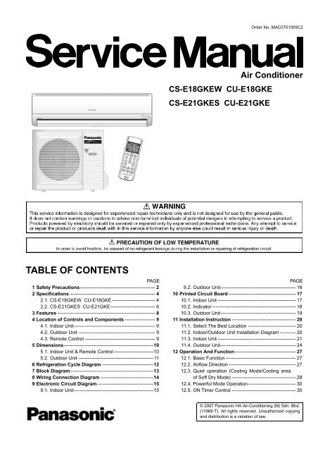 Panasonic Air Conditioner - LMG