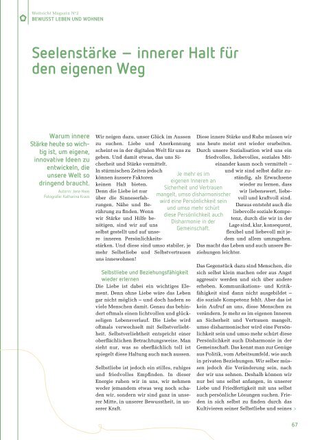 Weitsicht-Magazin Ausgabe No. 2 / Herbst 2019