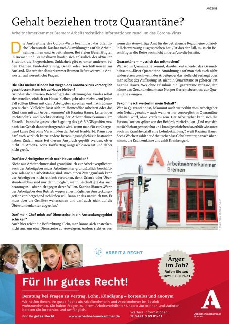 STADTMAGAZIN Bremen April 2020