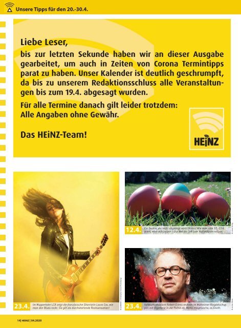 04_2020 HEINZ Magazin Wuppertal, Solingen, Remscheid