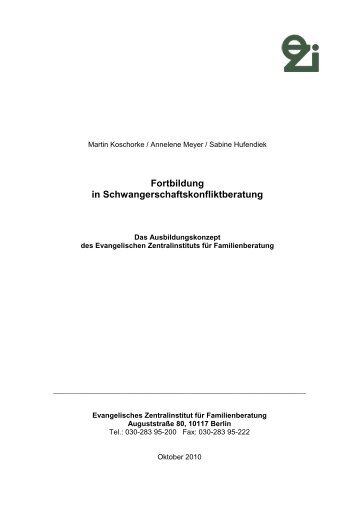 Fortbildung in Schwangerschaftskonfliktberatung - Evangelisches ...