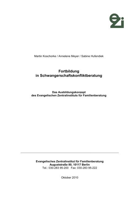 Fortbildung in Schwangerschaftskonfliktberatung - Evangelisches ...