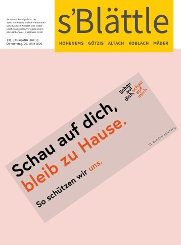 s'Blättle Nr. 13 - Do, 26. März 2020