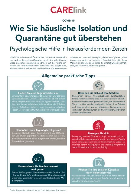 COVID-19 Wie Sie häusliche Isolation und Quarantäne gut überstehen