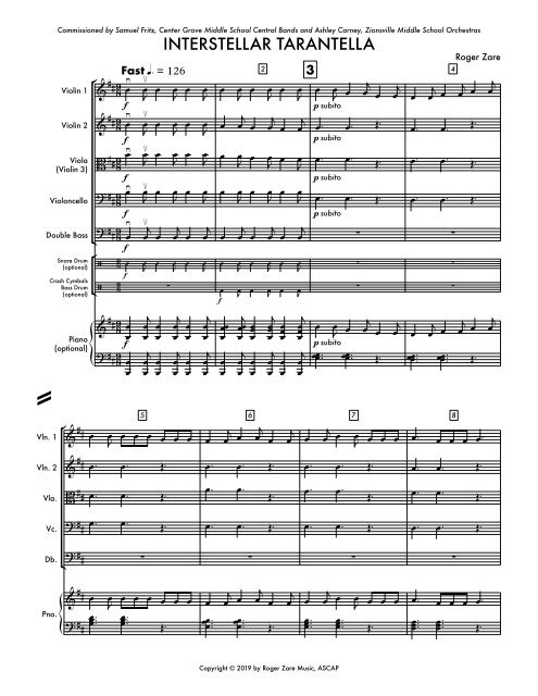 Zare - Interstellar Tarantella strings - Full Score