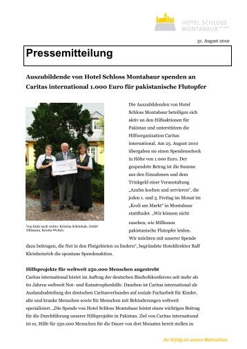 Pressemitteilung - Hotel Schloss Montabaur