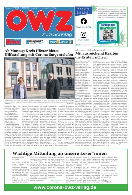 Owz Zum Sonntag 2020 Kw 13