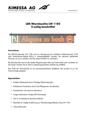LED-Warnleuchte LW 1102 2-seitig beschriftet