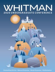 Whitman College Undergraduate Conference Program 2020
