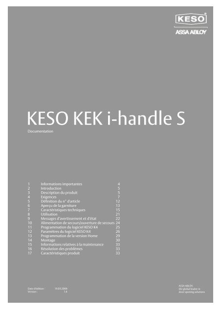 KESO KEK i-handle S - ASSA ABLOY (Switzerland) AG
