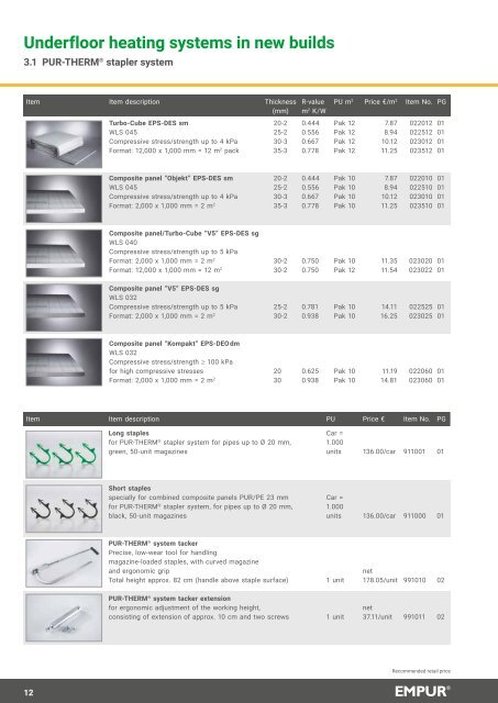 Pricelist 2021/2022