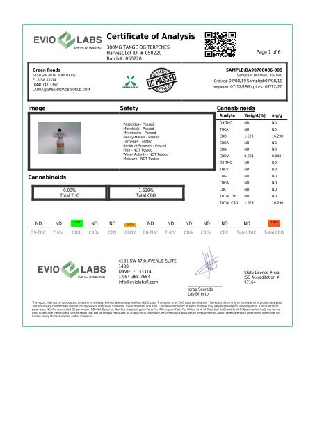 300mg Tange OG Terpenes