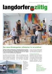 Der neue Kindergarten - Quartierverein Langdorf