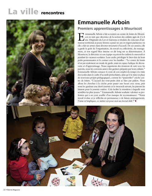 Emmanuelle Arboin Premiers apprentissages à Mouriscot