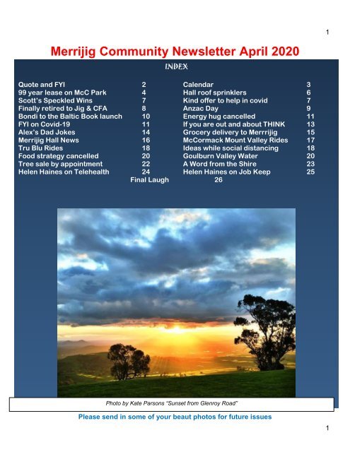 84 April 2020 Merrijig community Newsletter