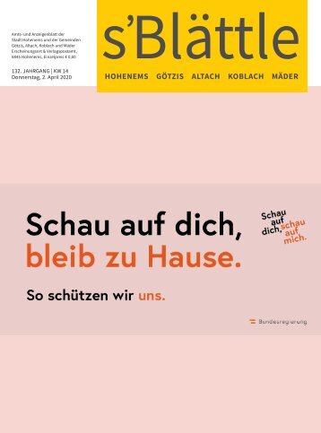 s'Blättle Nr. 14 - Do, 2. April 2020