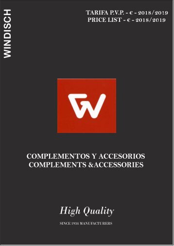 Windisch - Tarifa - 2018 - Accesorios y complementos
