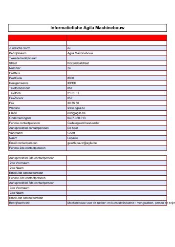 Informatiefiche Agila Machinebouw