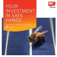 Your investment in safe hands. Operation and Maintenance from IBC SOLAR.
